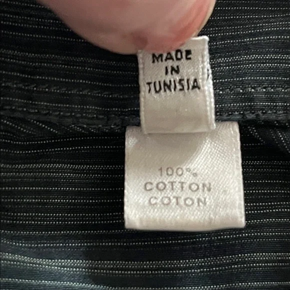 Armani Collezioni Mens XL Charcoal Stripe Button Up Dress Shirt - Picture 8 of 10